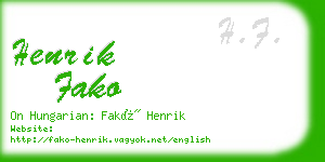 henrik fako business card